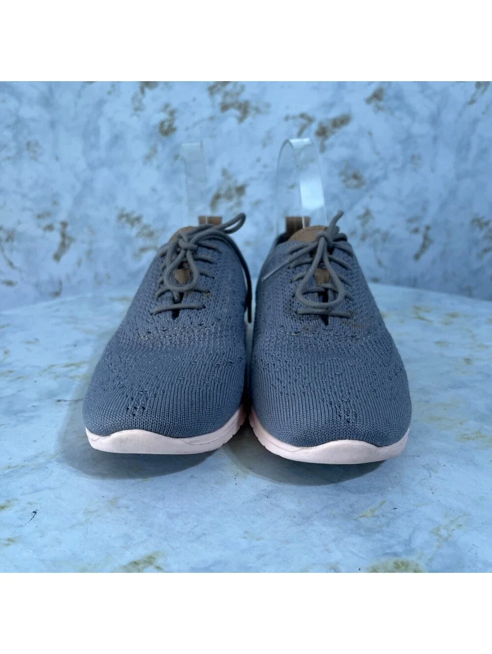 Cole Haan Zerogrand Stitchlite Womens Sz 6.5 Shoes Gray Pink Knit Comfort Oxford